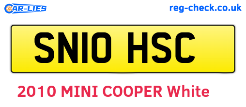 SN10HSC are the vehicle registration plates.