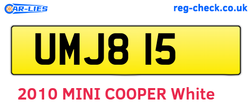 UMJ815 are the vehicle registration plates.