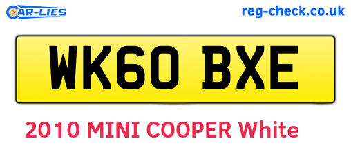 WK60BXE are the vehicle registration plates.