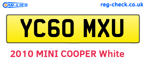 YC60MXU are the vehicle registration plates.