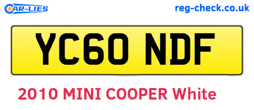 YC60NDF are the vehicle registration plates.
