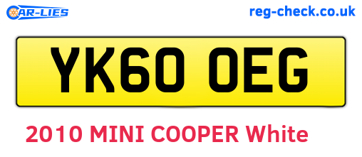 YK60OEG are the vehicle registration plates.