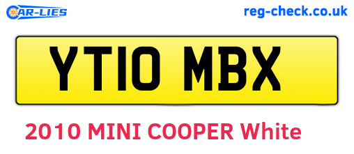 YT10MBX are the vehicle registration plates.