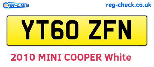 YT60ZFN are the vehicle registration plates.