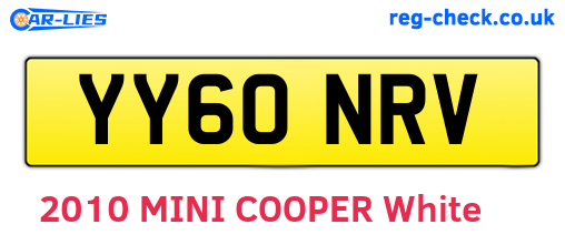 YY60NRV are the vehicle registration plates.