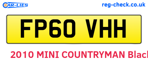 FP60VHH are the vehicle registration plates.