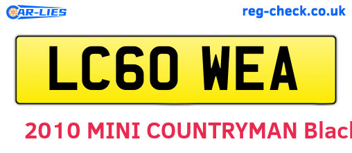 LC60WEA are the vehicle registration plates.