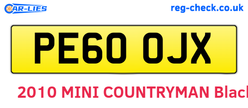 PE60OJX are the vehicle registration plates.
