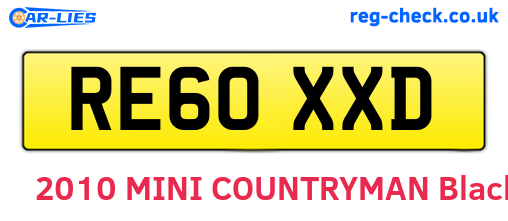 RE60XXD are the vehicle registration plates.
