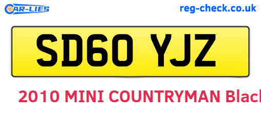 SD60YJZ are the vehicle registration plates.
