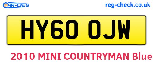 HY60OJW are the vehicle registration plates.