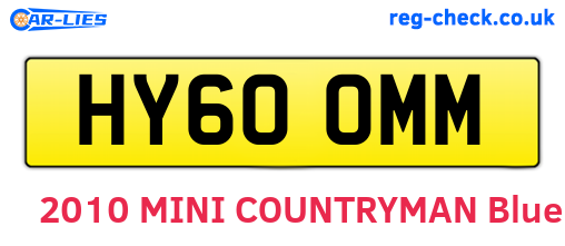 HY60OMM are the vehicle registration plates.