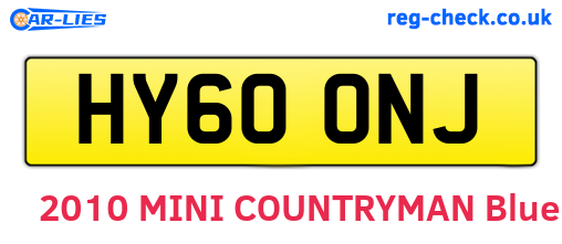 HY60ONJ are the vehicle registration plates.