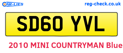 SD60YVL are the vehicle registration plates.