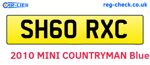 SH60RXC are the vehicle registration plates.