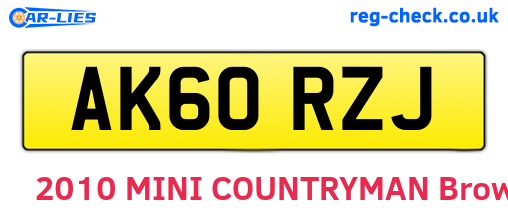 AK60RZJ are the vehicle registration plates.