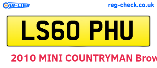 LS60PHU are the vehicle registration plates.