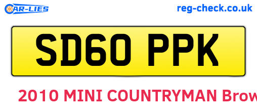 SD60PPK are the vehicle registration plates.