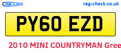 PY60EZD are the vehicle registration plates.