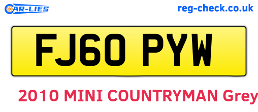 FJ60PYW are the vehicle registration plates.
