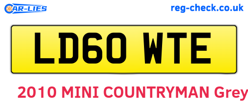 LD60WTE are the vehicle registration plates.