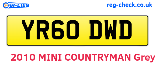 YR60DWD are the vehicle registration plates.