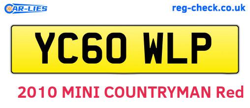 YC60WLP are the vehicle registration plates.