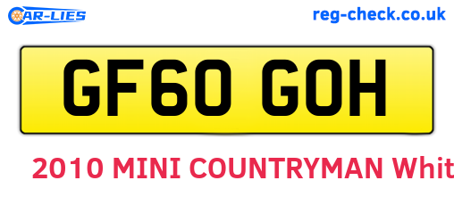 GF60GOH are the vehicle registration plates.