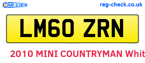 LM60ZRN are the vehicle registration plates.