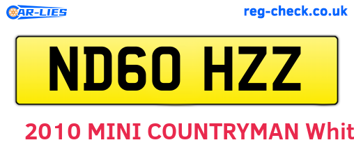 ND60HZZ are the vehicle registration plates.
