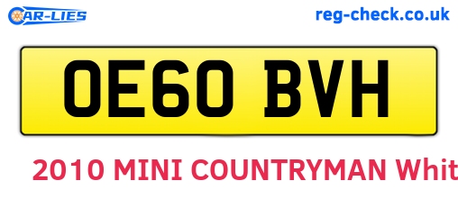 OE60BVH are the vehicle registration plates.