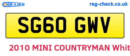 SG60GWV are the vehicle registration plates.