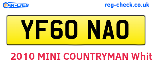 YF60NAO are the vehicle registration plates.