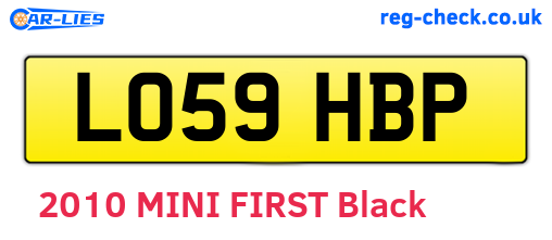 LO59HBP are the vehicle registration plates.