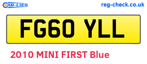 FG60YLL are the vehicle registration plates.