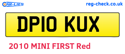 DP10KUX are the vehicle registration plates.