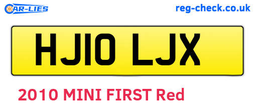 HJ10LJX are the vehicle registration plates.