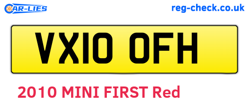VX10OFH are the vehicle registration plates.