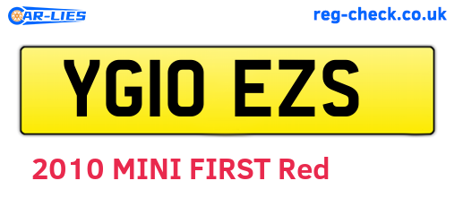 YG10EZS are the vehicle registration plates.