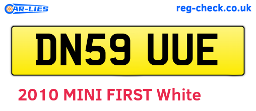 DN59UUE are the vehicle registration plates.