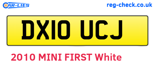 DX10UCJ are the vehicle registration plates.