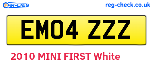 EM04ZZZ are the vehicle registration plates.
