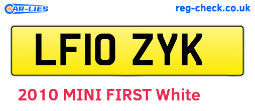 LF10ZYK are the vehicle registration plates.