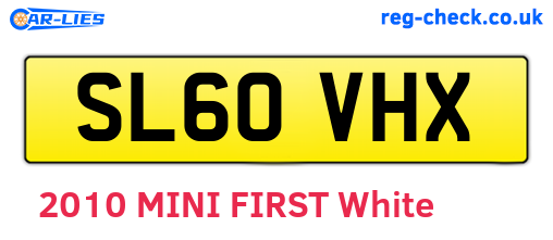SL60VHX are the vehicle registration plates.