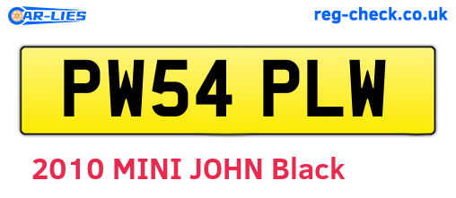 PW54PLW are the vehicle registration plates.