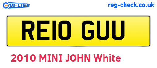 RE10GUU are the vehicle registration plates.