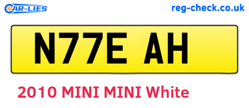 N77EAH are the vehicle registration plates.