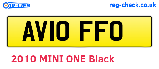 AV10FFO are the vehicle registration plates.