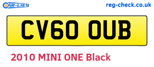 CV60OUB are the vehicle registration plates.