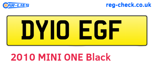 DY10EGF are the vehicle registration plates.